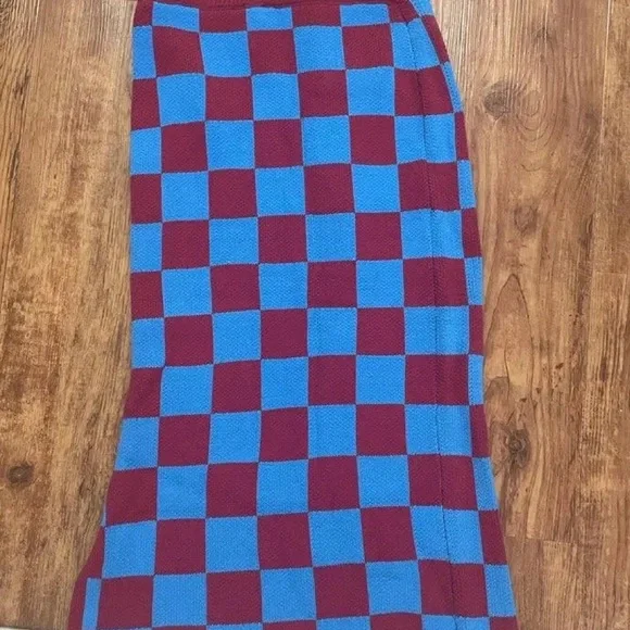 NWT Ascot and Hart Checkered Graphic Midi Skirt - Picture 5 of 7
